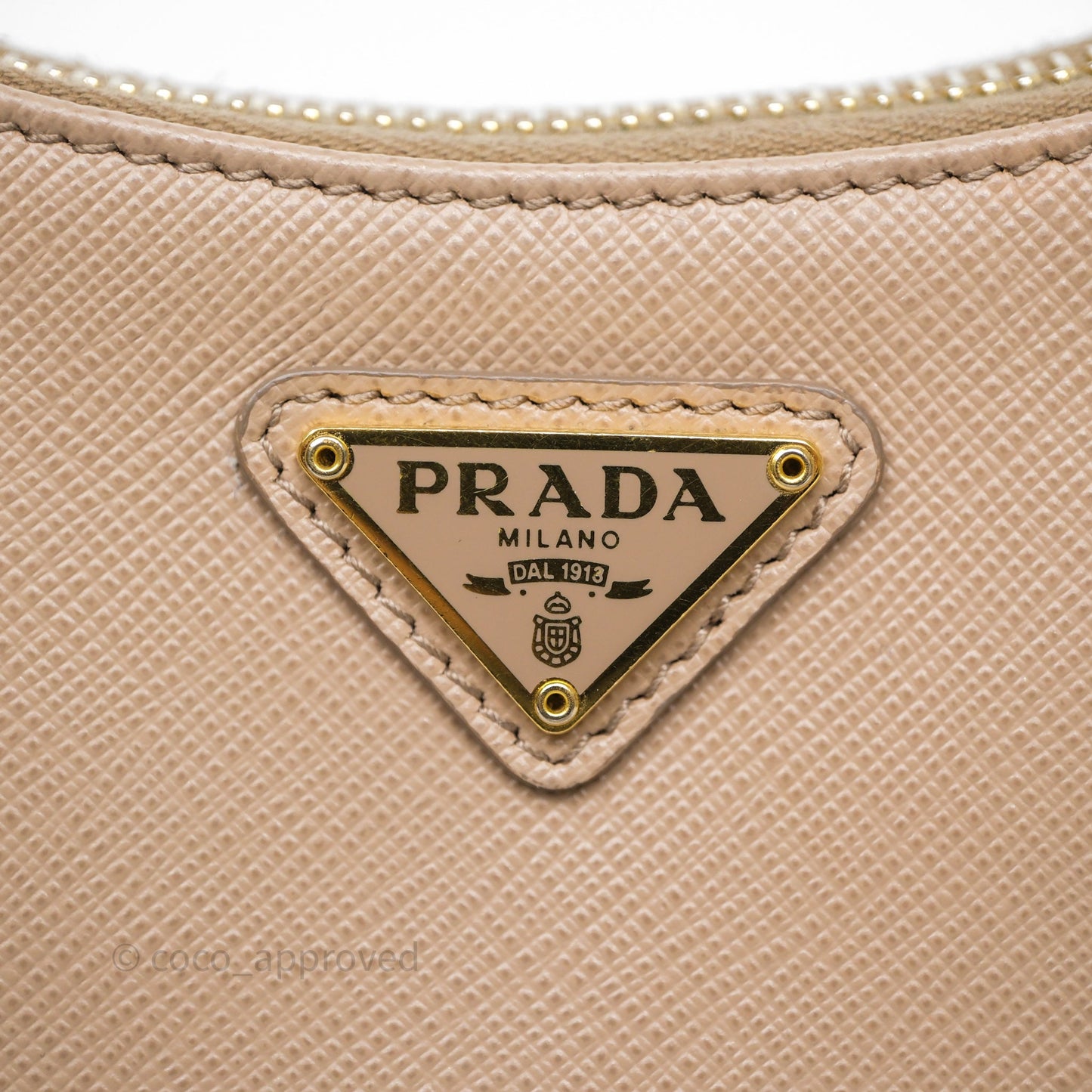 Prada Re-Edition 2005 Shoulder Bag Saffiano Leather Cameo Beige