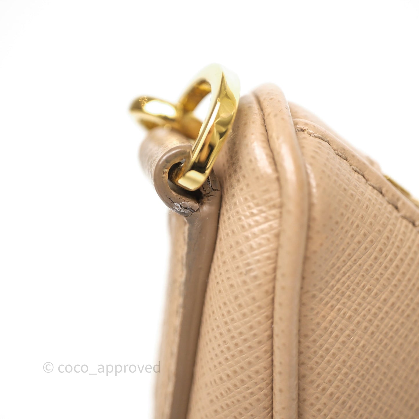 Prada Re-Edition 2005 Shoulder Bag Saffiano Leather Cameo Beige