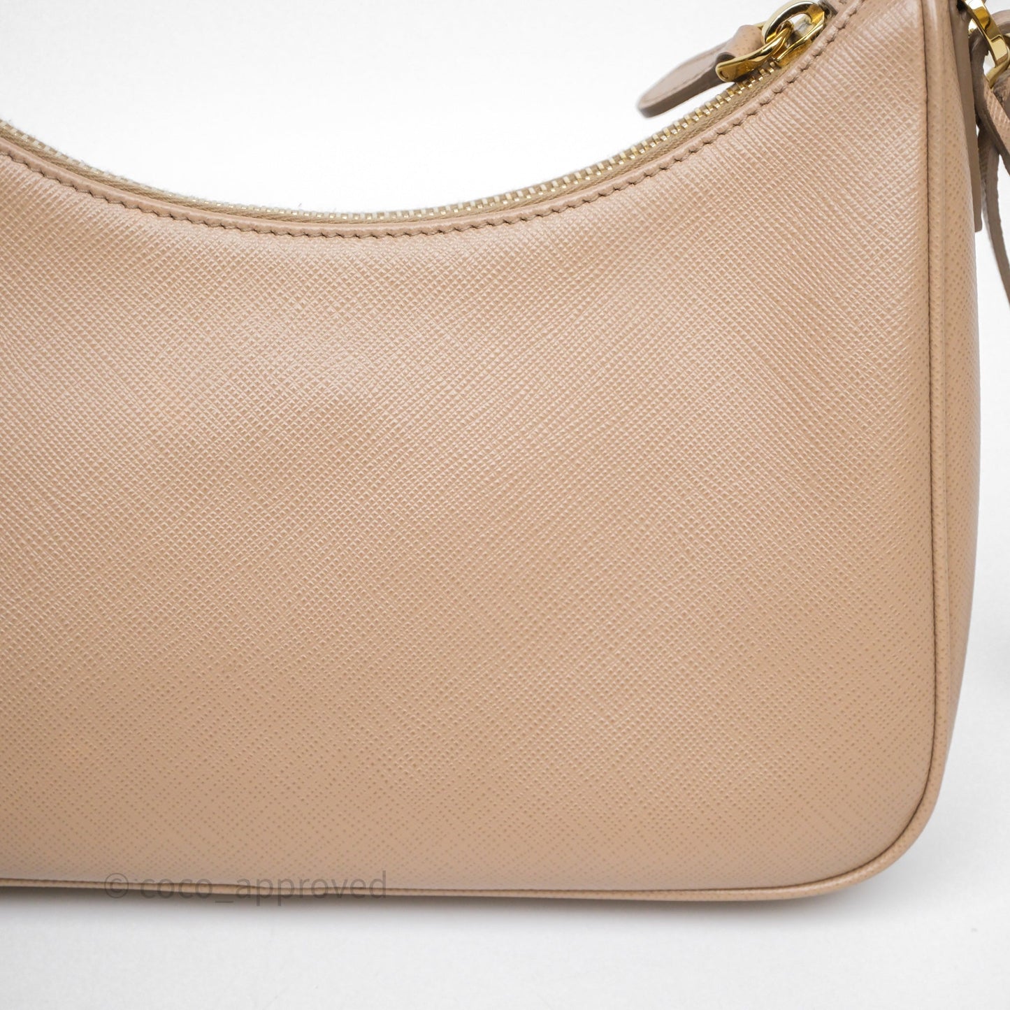 Prada Re-Edition 2005 Shoulder Bag Saffiano Leather Cameo Beige