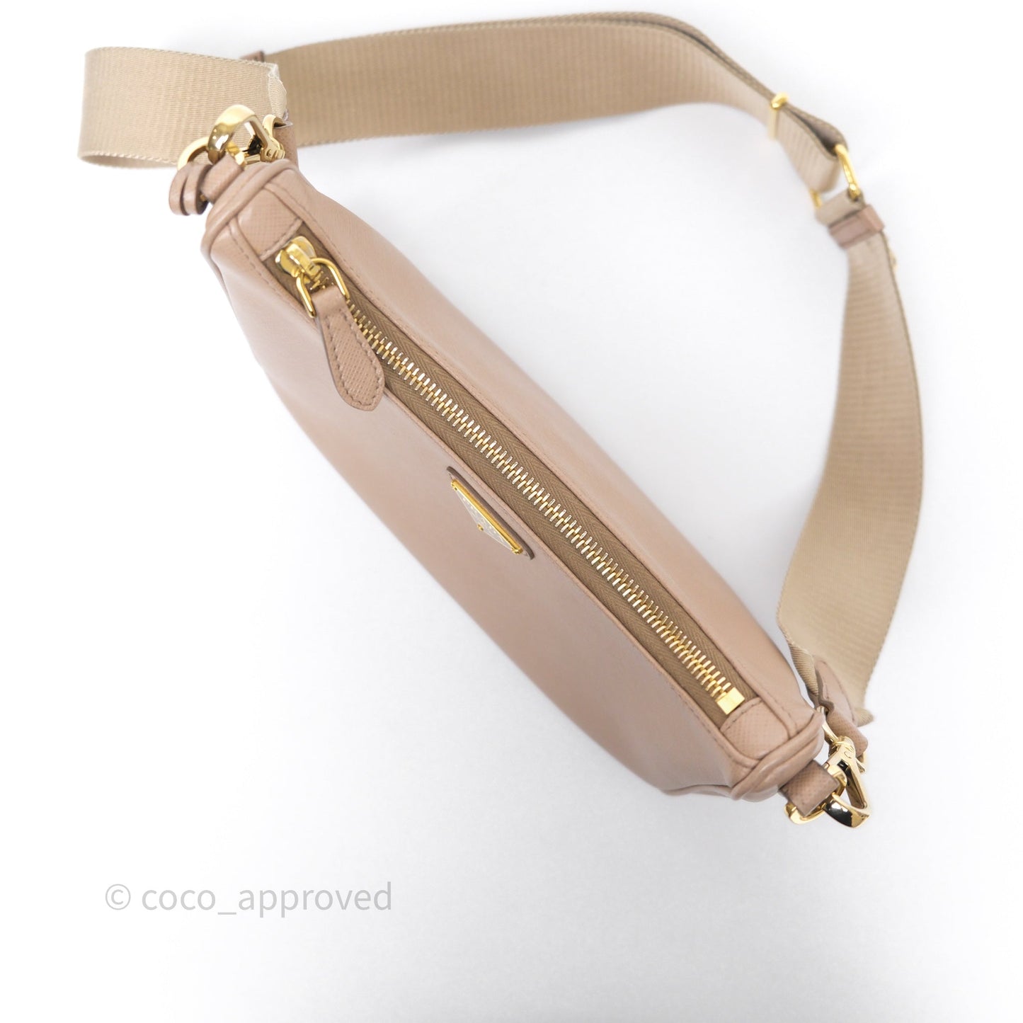 Prada Re-Edition 2005 Shoulder Bag Saffiano Leather Cameo Beige