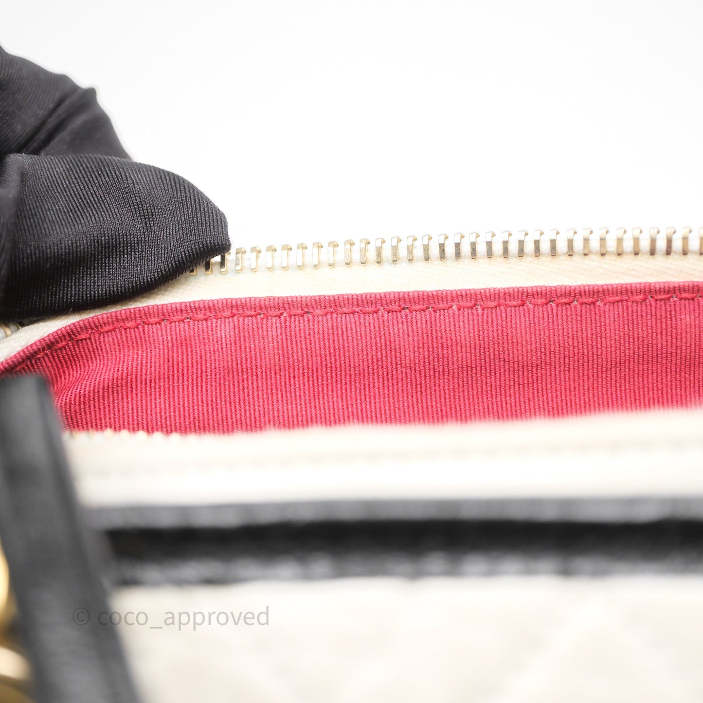 Chanel Small Gabrielle Hobo Quilted Black White Aged Calfskin