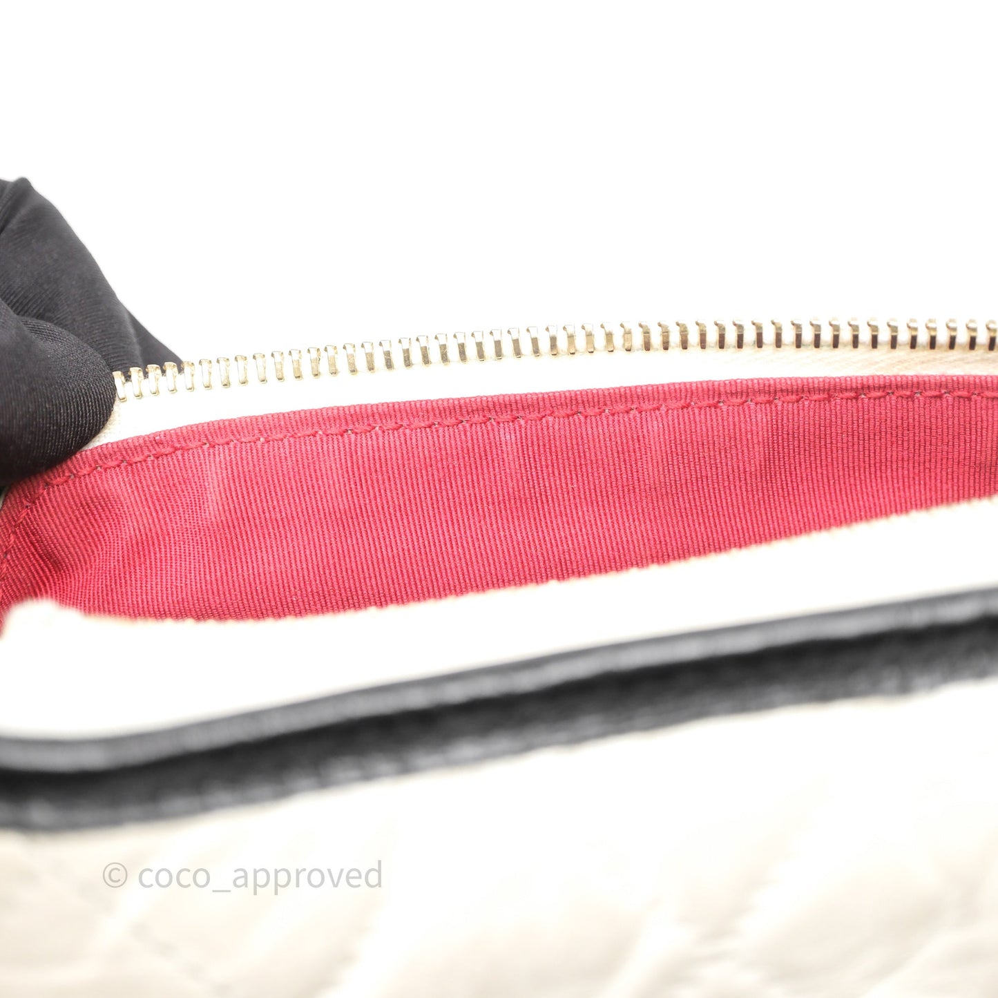 Chanel Small Gabrielle Hobo Quilted Black White Aged Calfskin