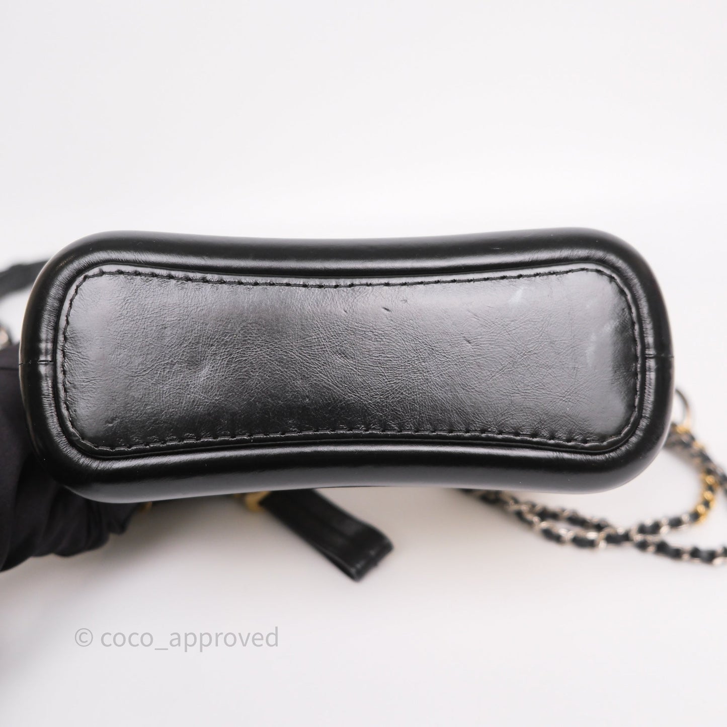 Chanel Small Gabrielle Hobo Quilted Black White Aged Calfskin