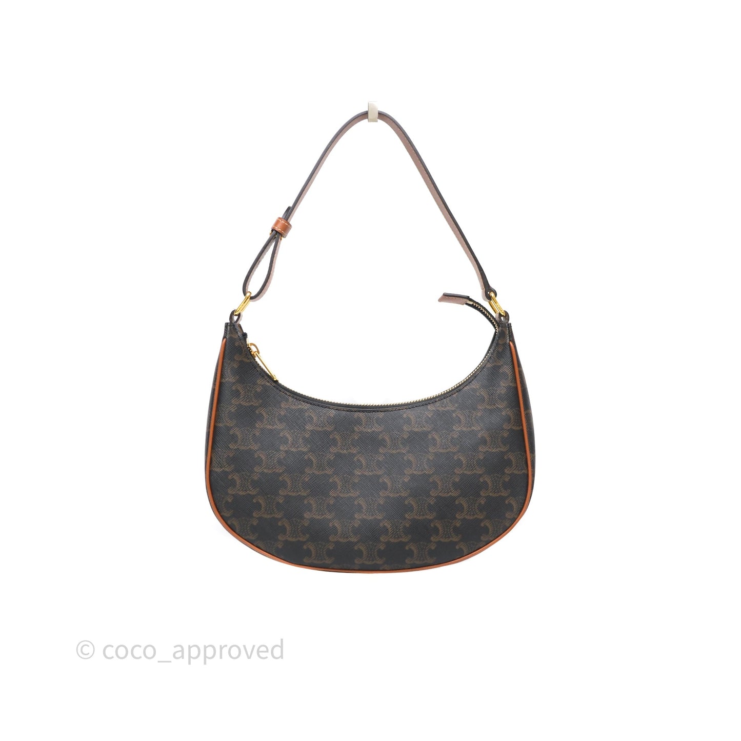 Celine Ava Bag In Triomphe Canvas Calfskin Tan