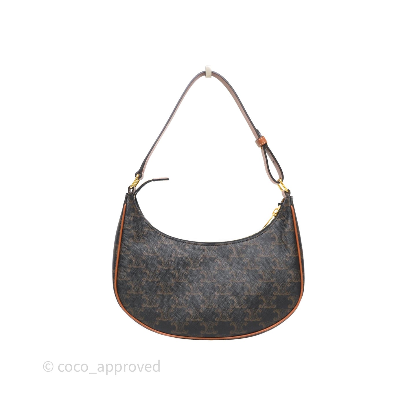 Celine Ava Bag In Triomphe Canvas Calfskin Tan