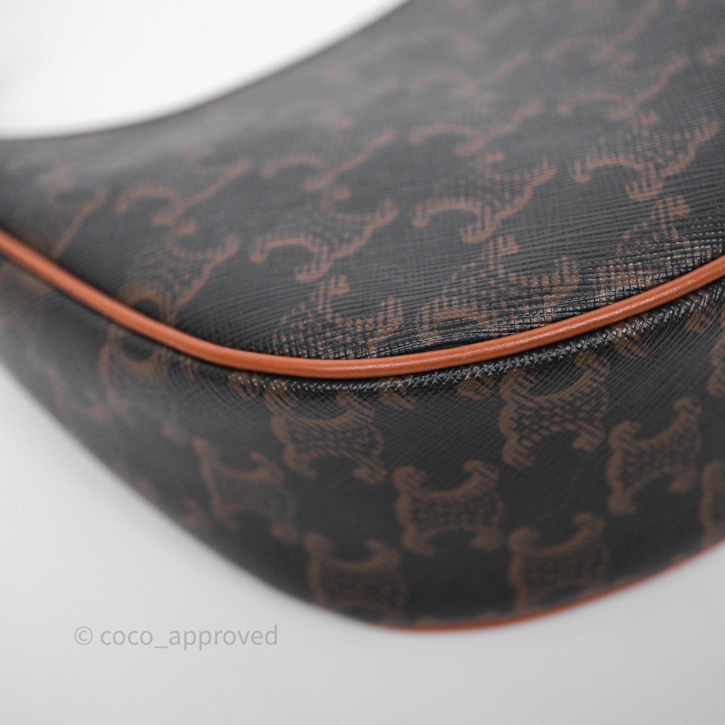 Celine Ava Bag In Triomphe Canvas Calfskin Tan