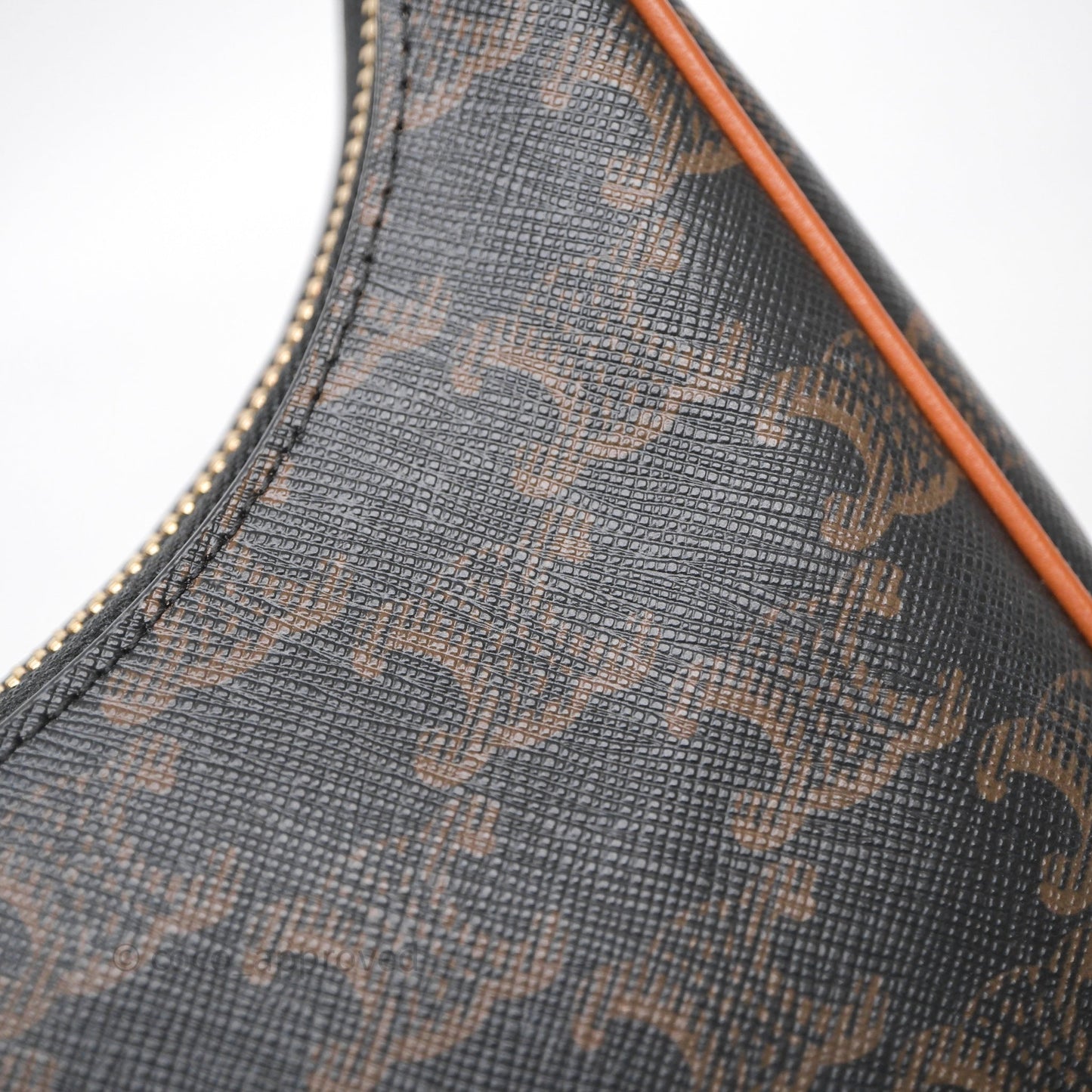 Celine Ava Bag In Triomphe Canvas Calfskin Tan
