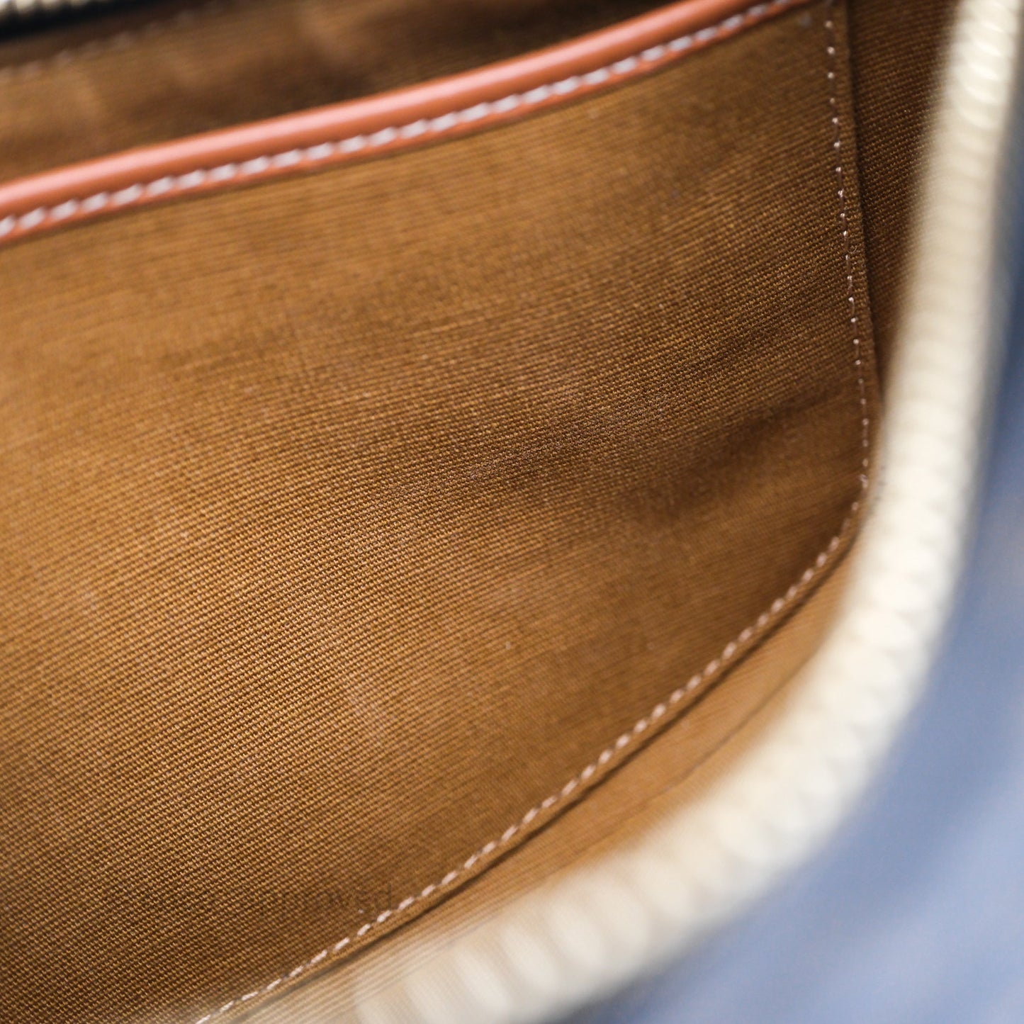 Celine Ava Bag In Triomphe Canvas Calfskin Tan
