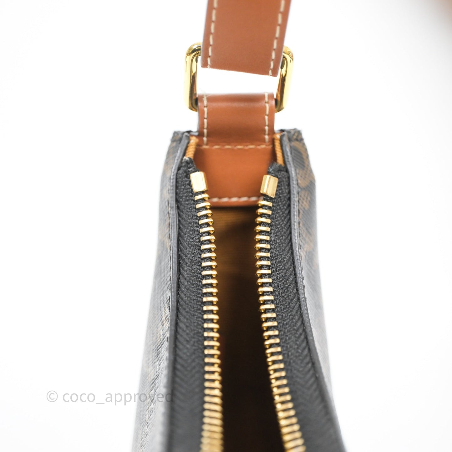 Celine Ava Bag In Triomphe Canvas Calfskin Tan
