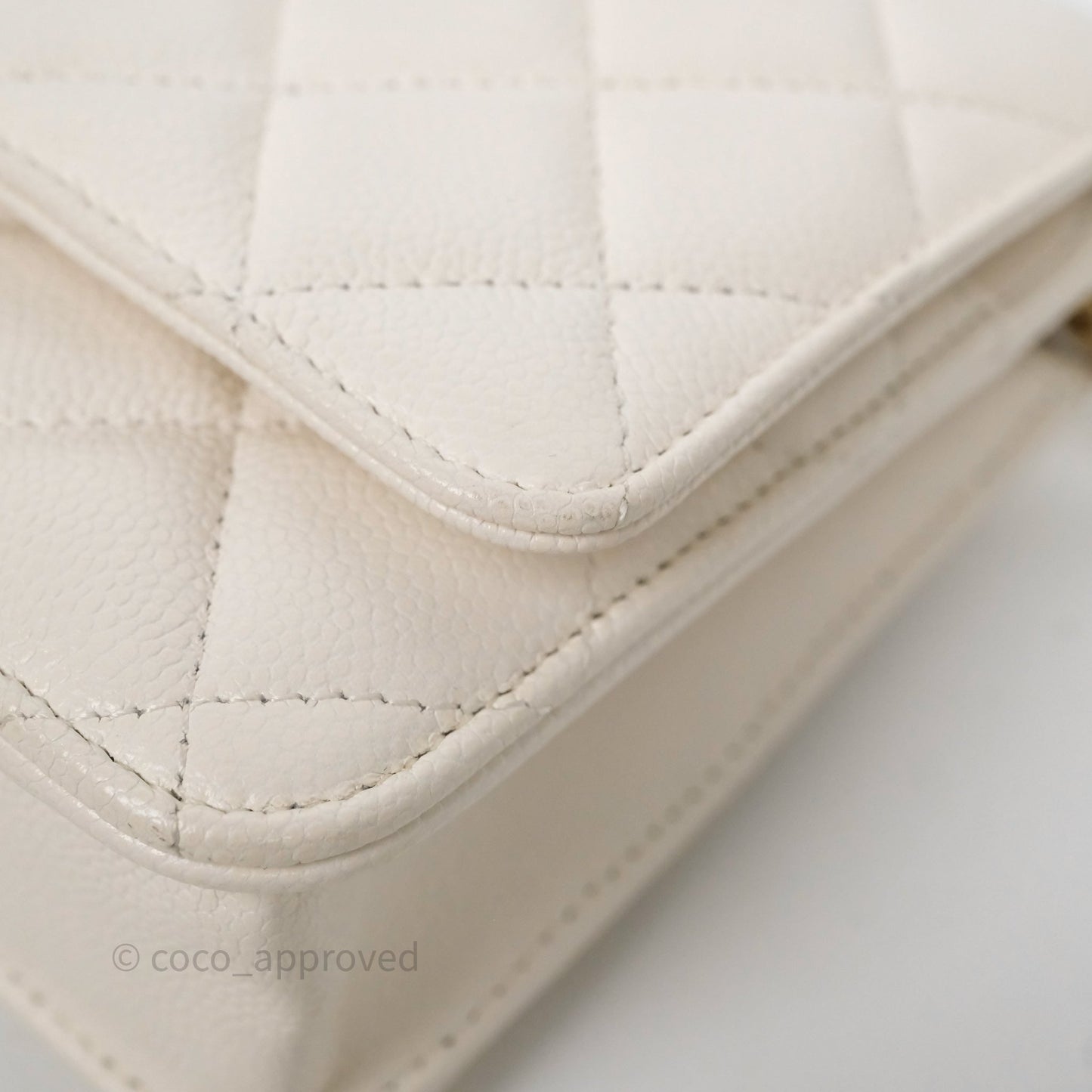Chanel Classic WOC White Bag Caviar Gold Hardware