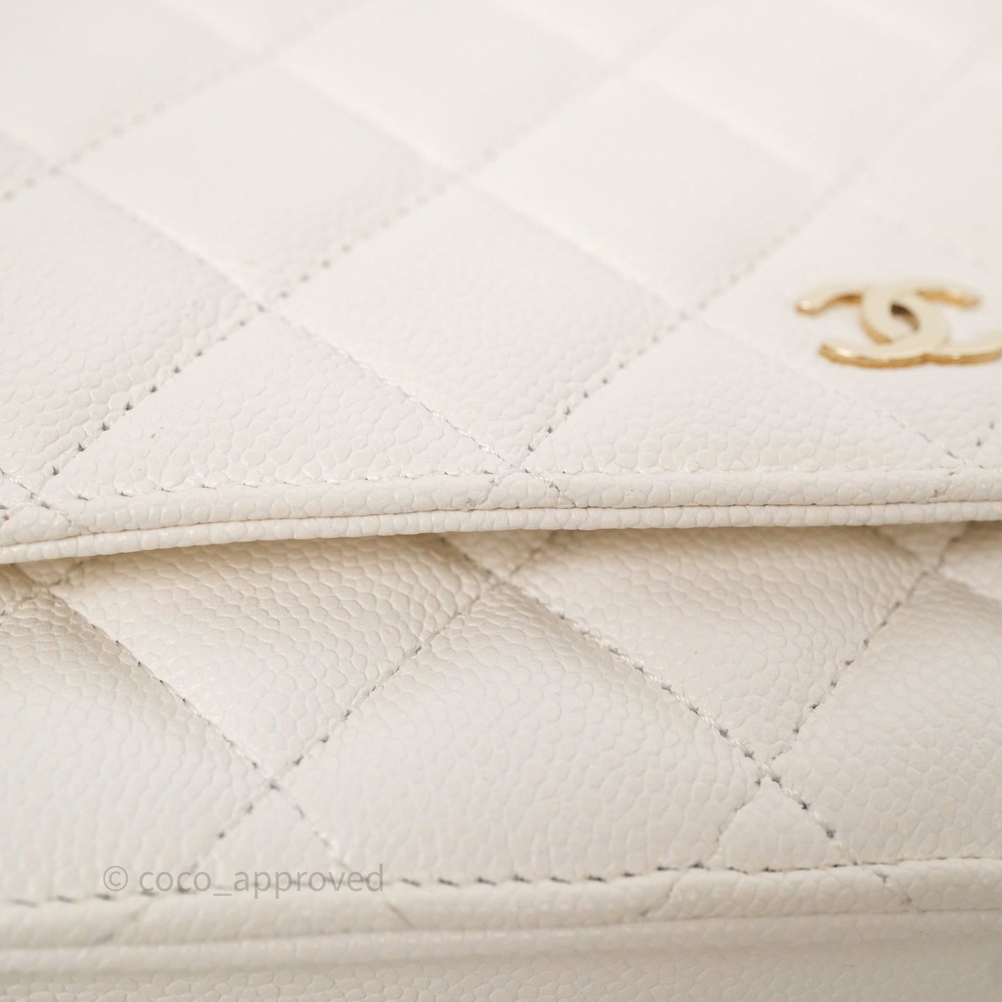 Chanel Classic WOC White Bag Caviar Gold Hardware