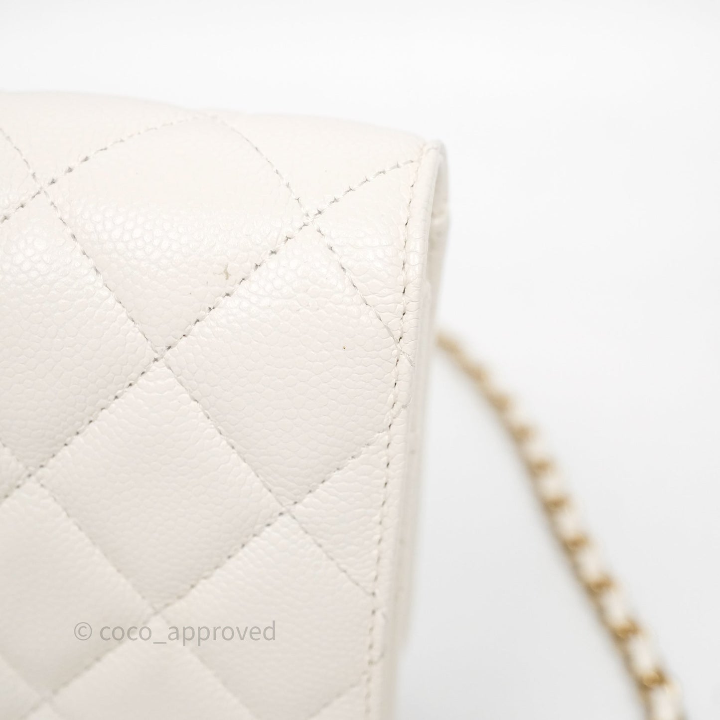 Chanel Classic WOC White Bag Caviar Gold Hardware