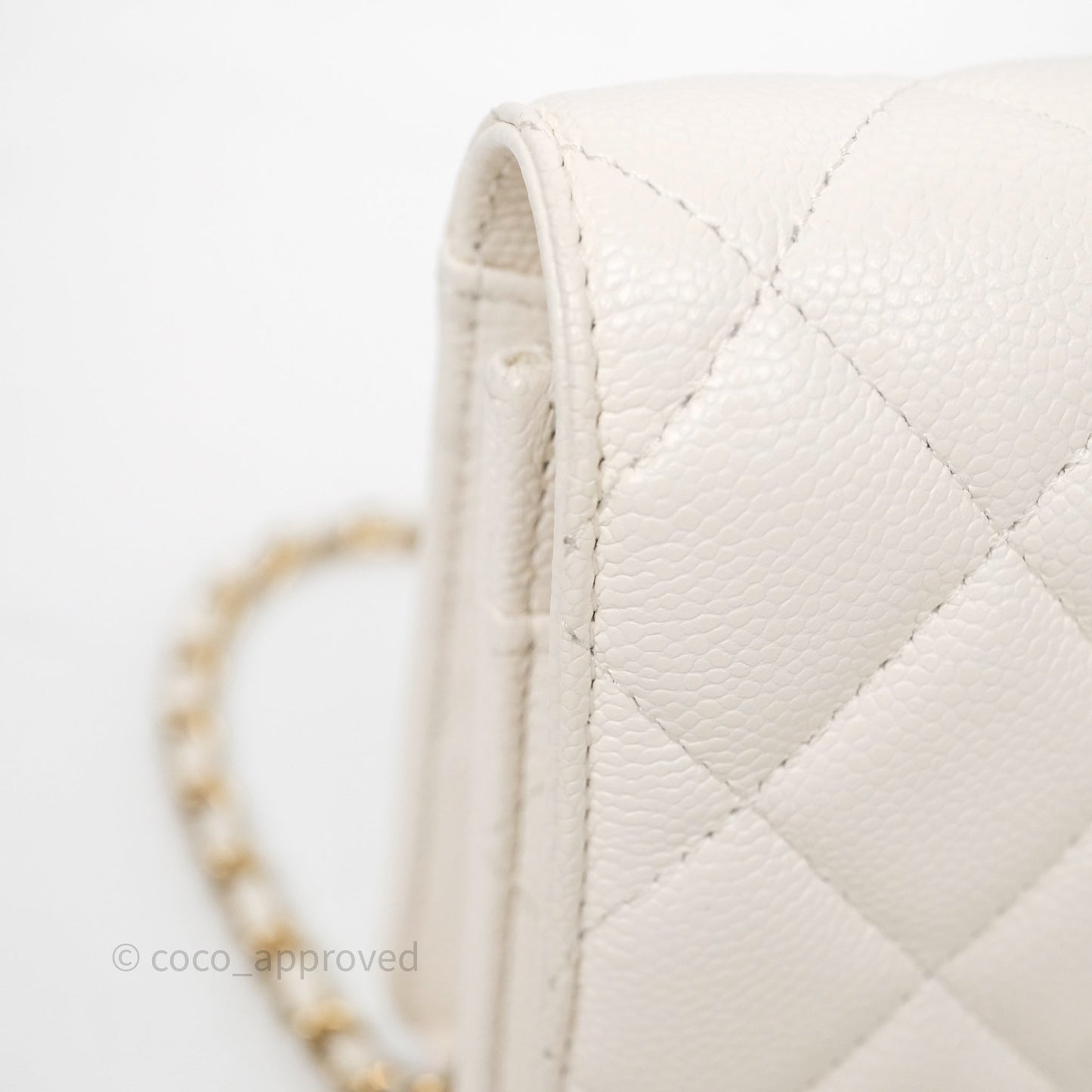 Chanel Classic WOC White Bag Caviar Gold Hardware