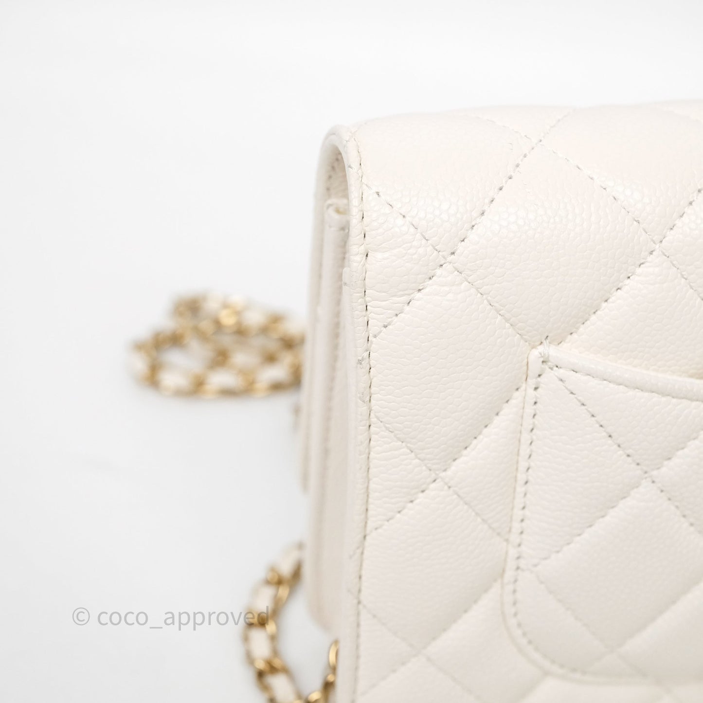 Chanel Classic WOC White Bag Caviar Gold Hardware