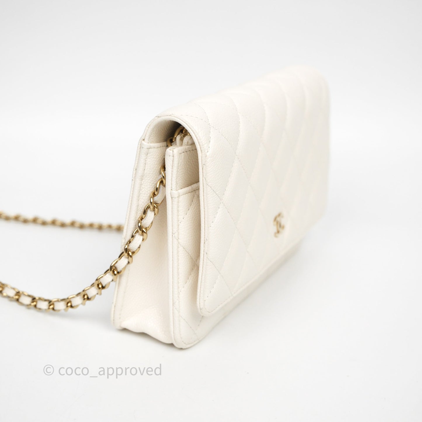 Chanel Classic WOC White Bag Caviar Gold Hardware