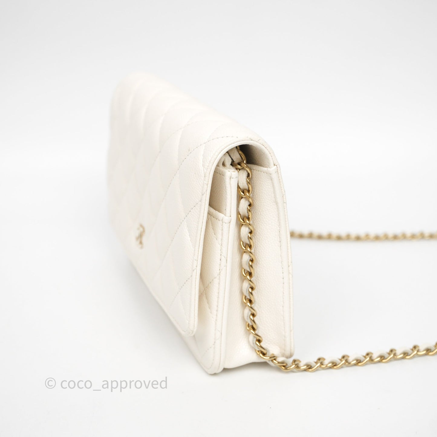 Chanel Classic WOC White Bag Caviar Gold Hardware