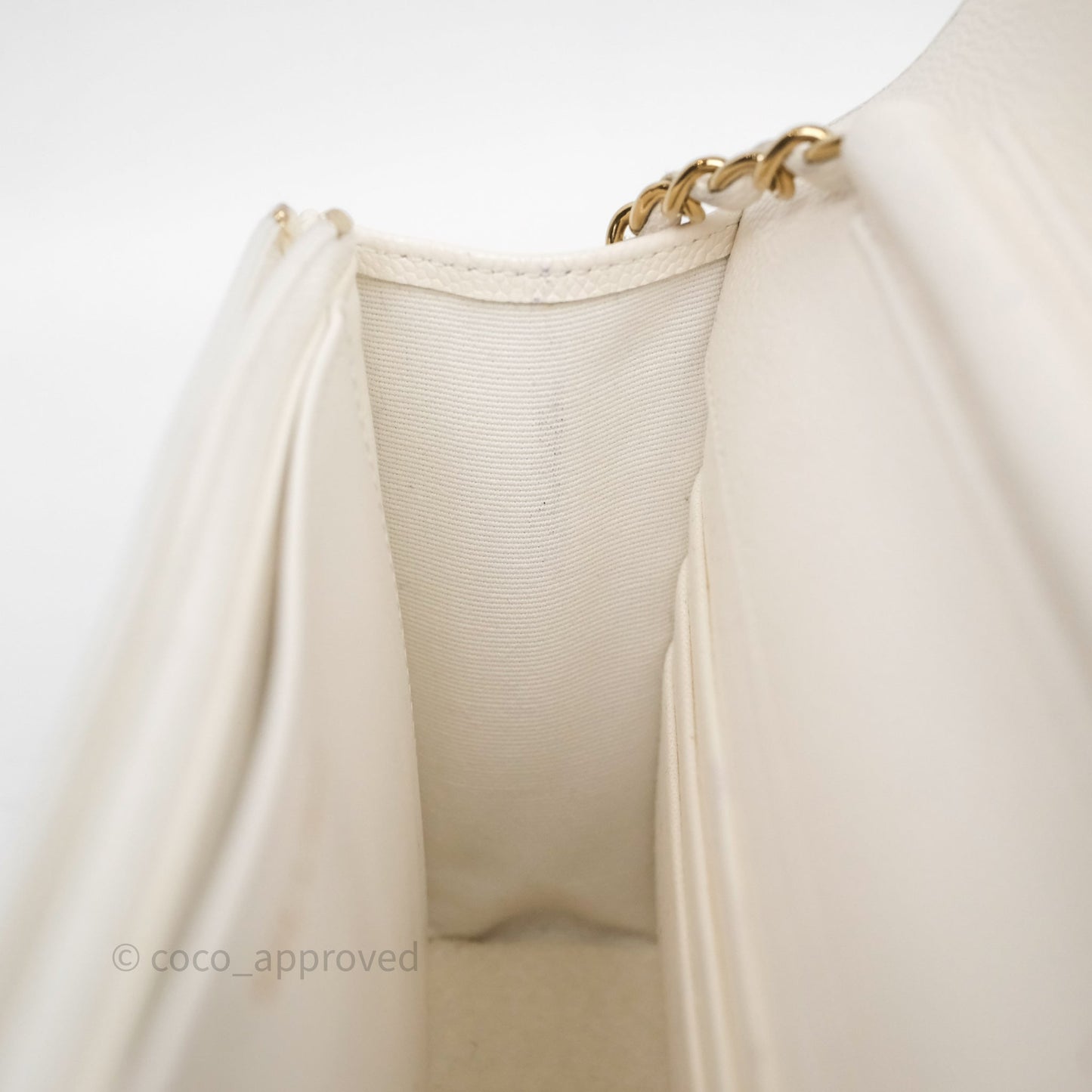 Chanel Classic WOC White Bag Caviar Gold Hardware