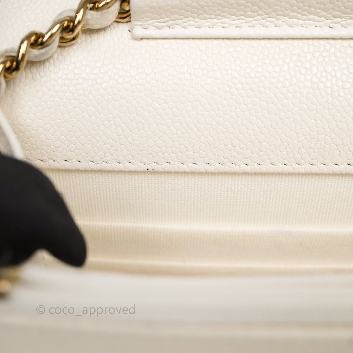 Chanel Classic WOC White Bag Caviar Gold Hardware