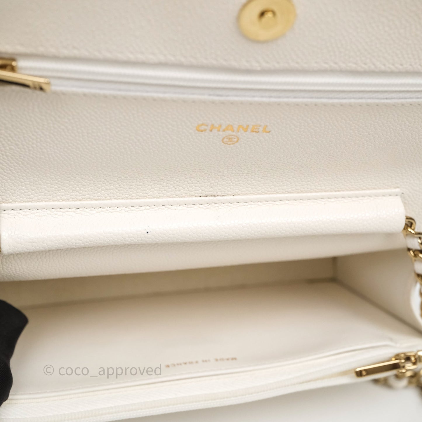 Chanel Classic WOC White Bag Caviar Gold Hardware