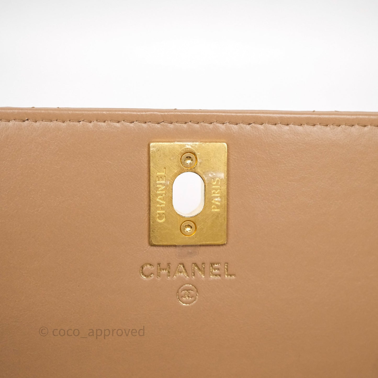 Chanel All Slide Wallet on Chain WOC Adjustable Chain Quilted Beige Lambskin