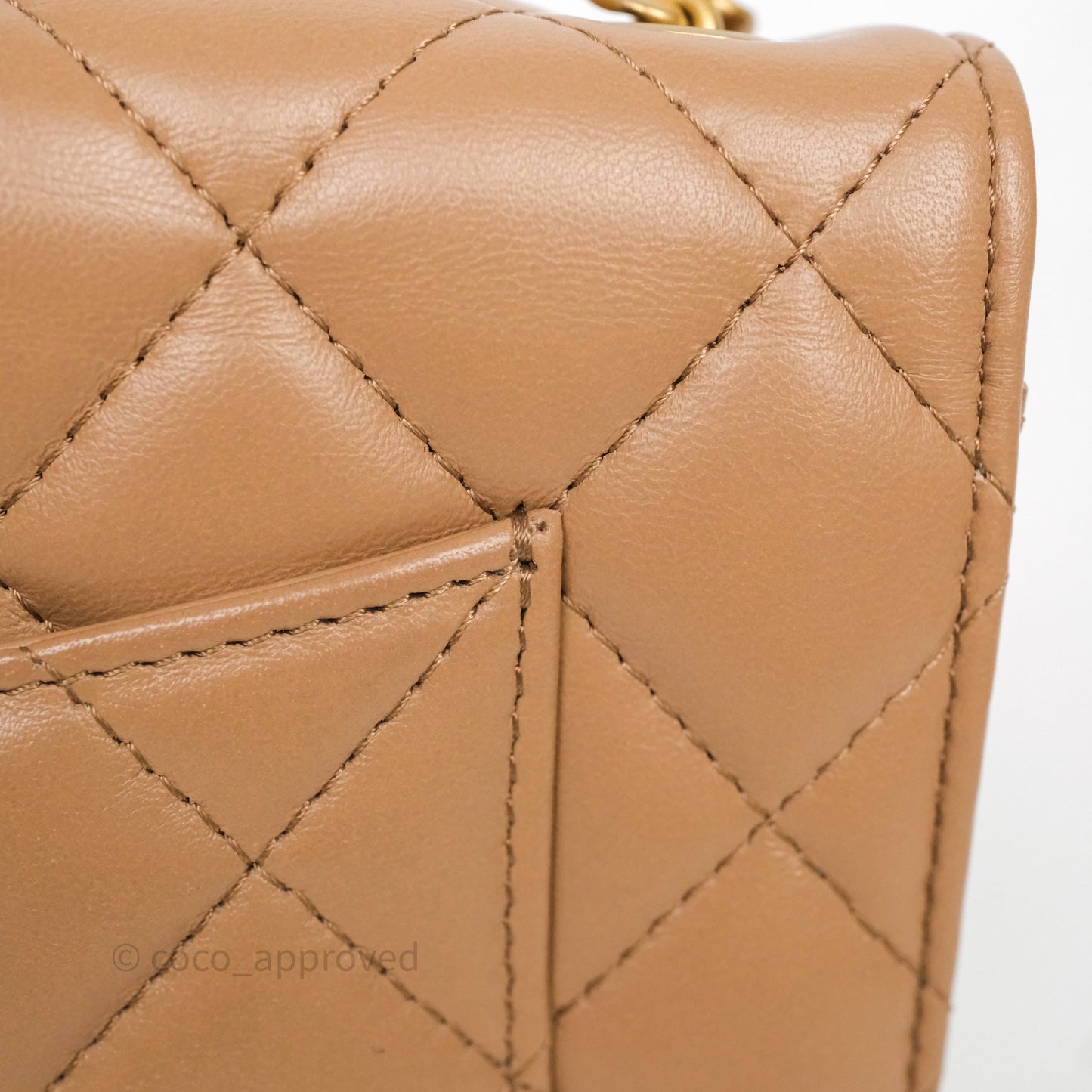 Chanel All Slide Wallet on Chain WOC Adjustable Chain Quilted Beige Lambskin