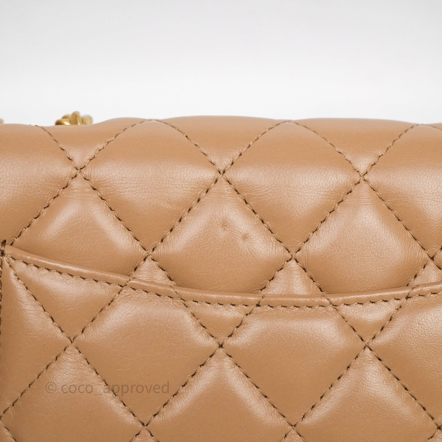 Chanel All Slide Wallet on Chain WOC Adjustable Chain Quilted Beige Lambskin