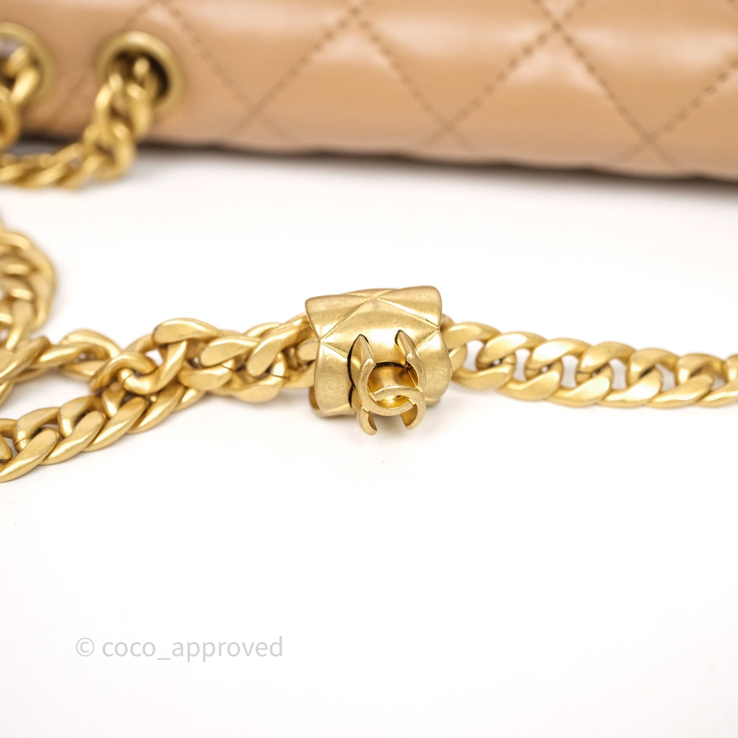 Chanel All Slide Wallet on Chain WOC Adjustable Chain Quilted Beige Lambskin