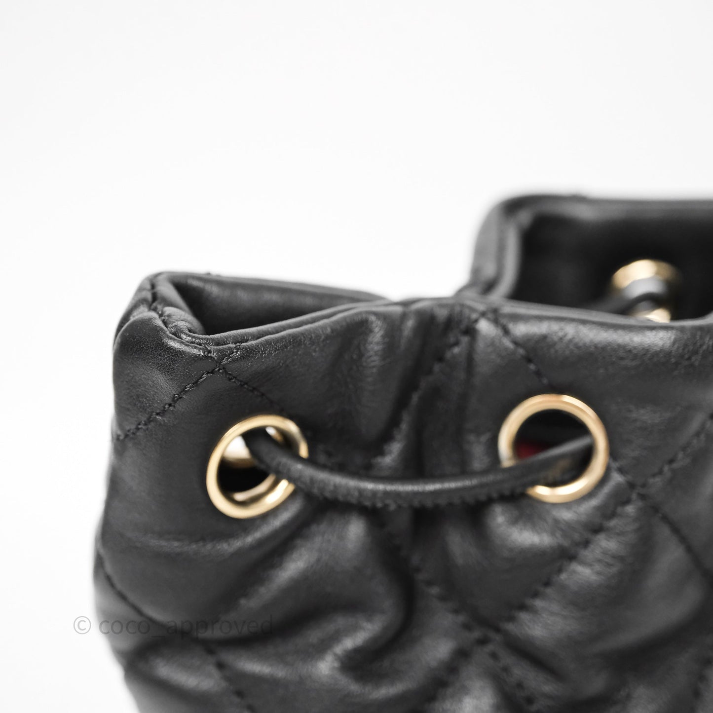 Chanel Double Pocket Black Bucket Bag Calfskin Gold Hardware