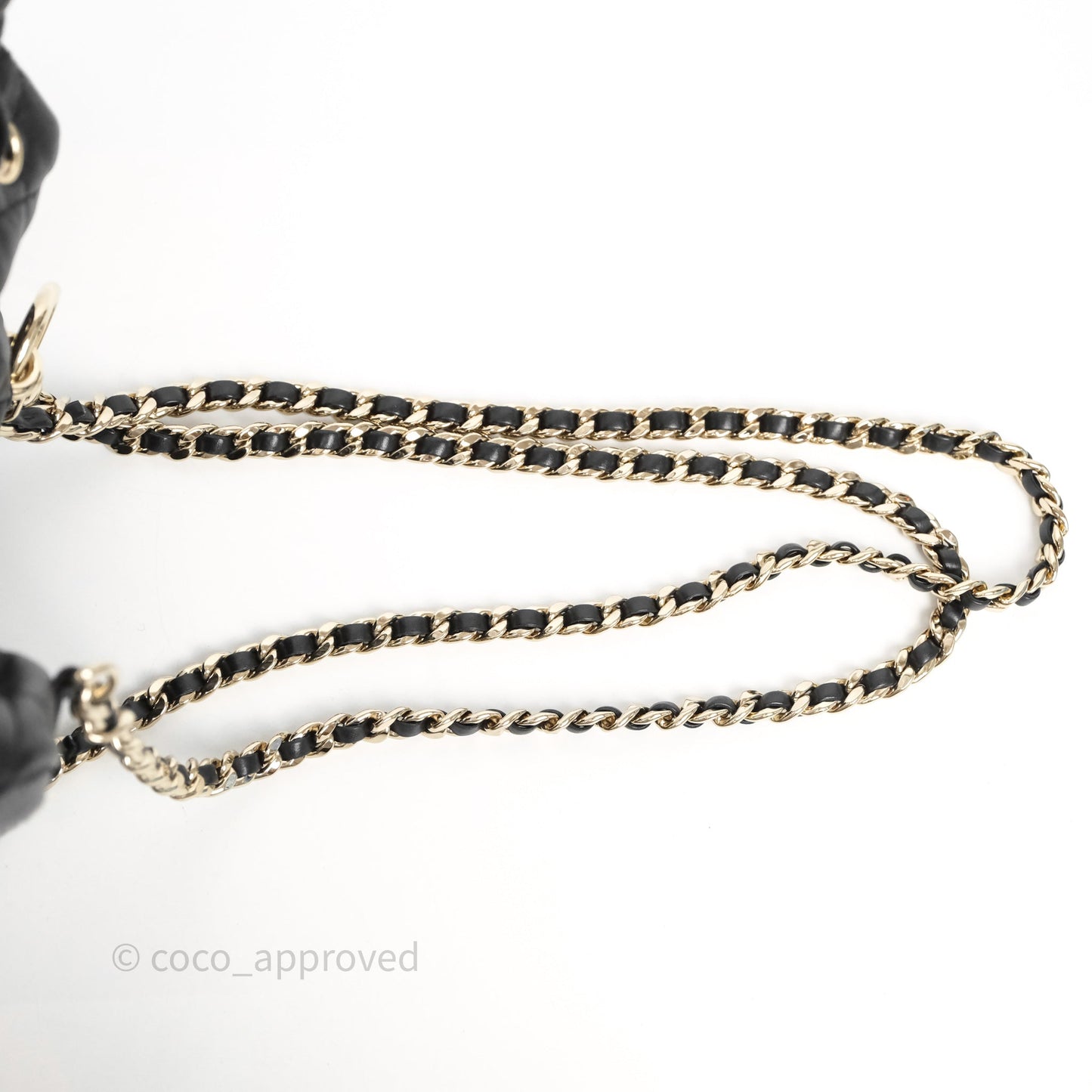 Chanel Double Pocket Black Bucket Bag Calfskin Gold Hardware