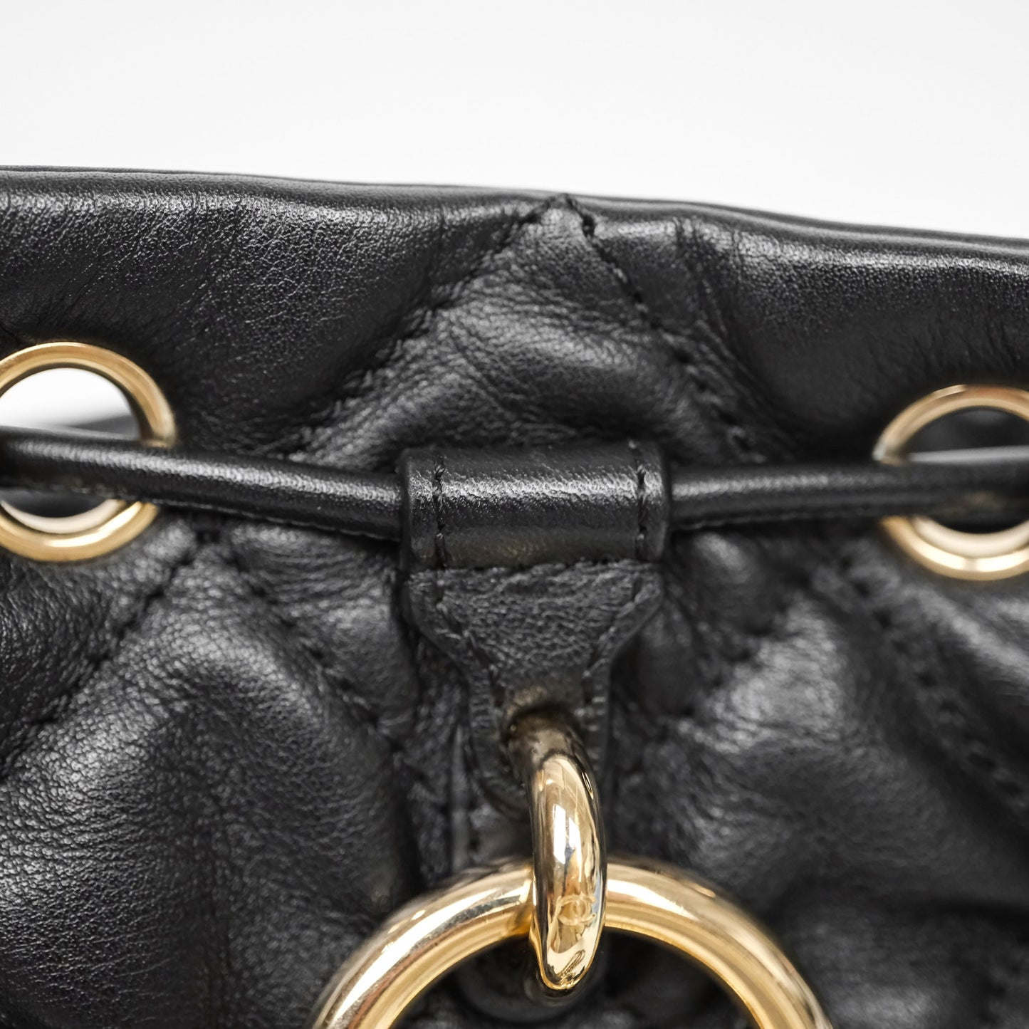 Chanel Double Pocket Black Bucket Bag Calfskin Gold Hardware
