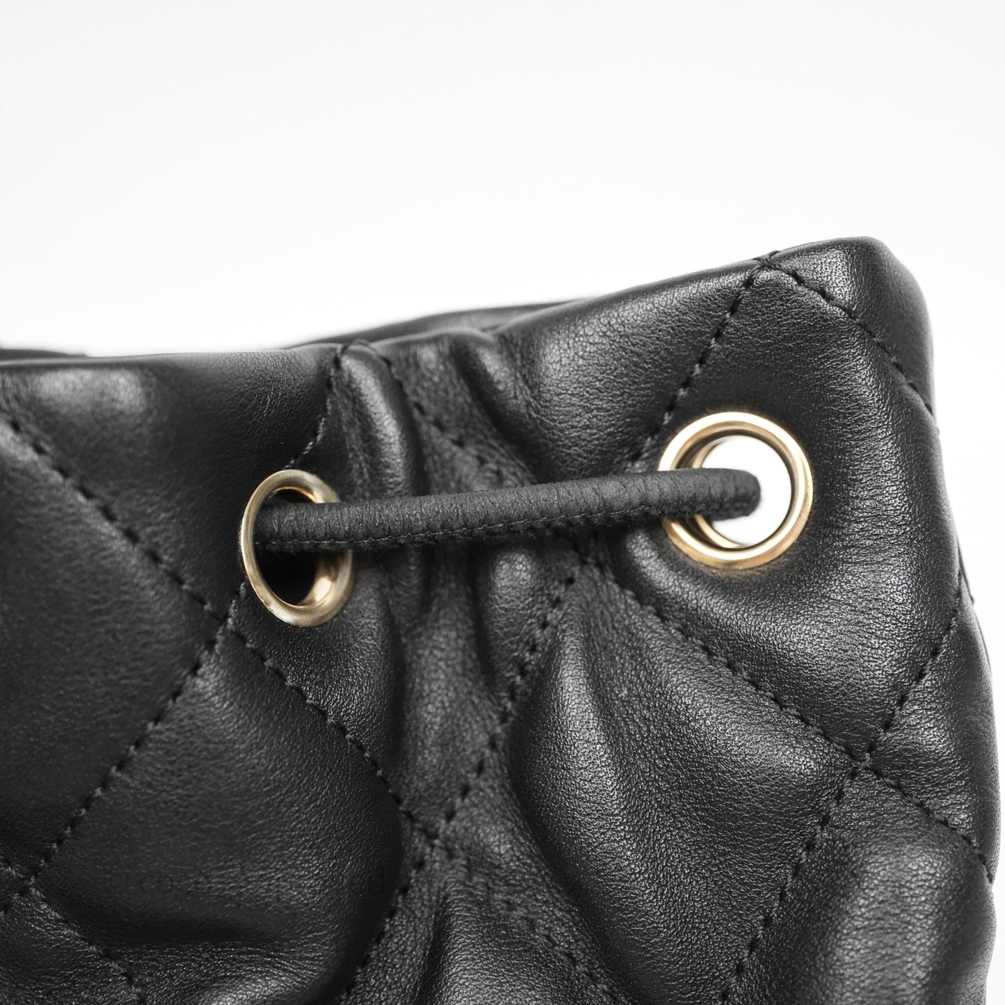Chanel Double Pocket Black Bucket Bag Calfskin Gold Hardware