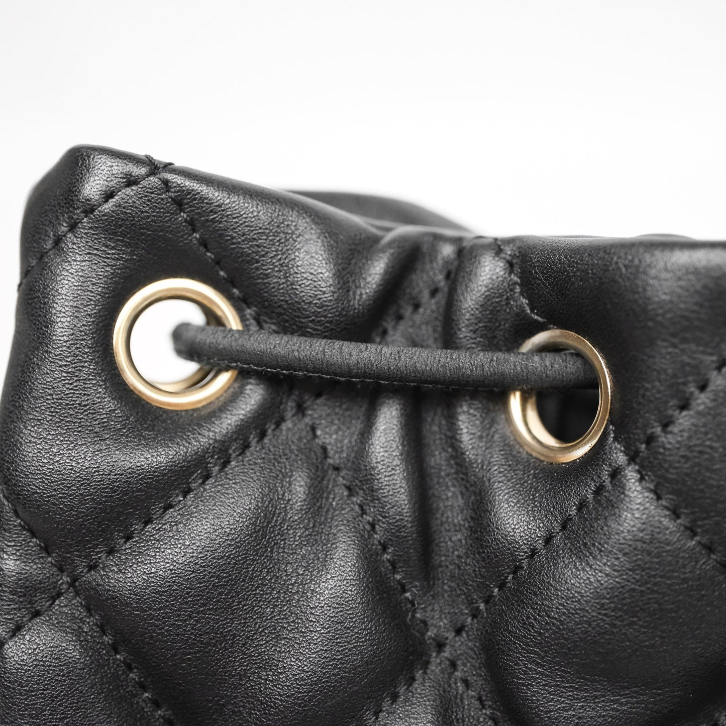 Chanel Double Pocket Black Bucket Bag Calfskin Gold Hardware