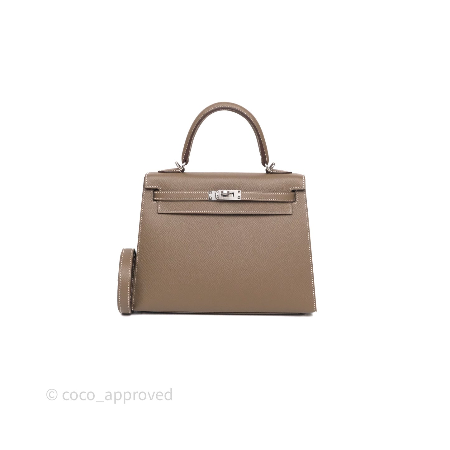 Hermes Kelly 25 Etoupe 18 Palladium Hardware