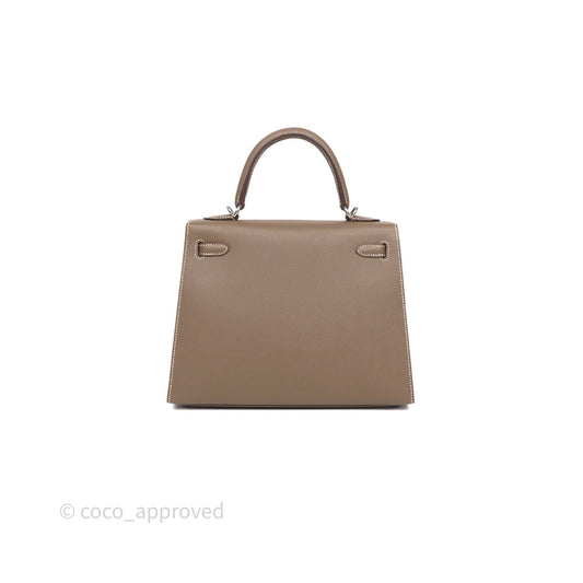 Hermes Kelly 25 Etoupe 18 Palladium Hardware