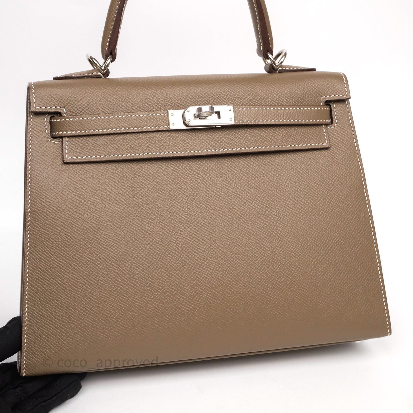 Hermes Kelly 25 Etoupe 18 Palladium Hardware