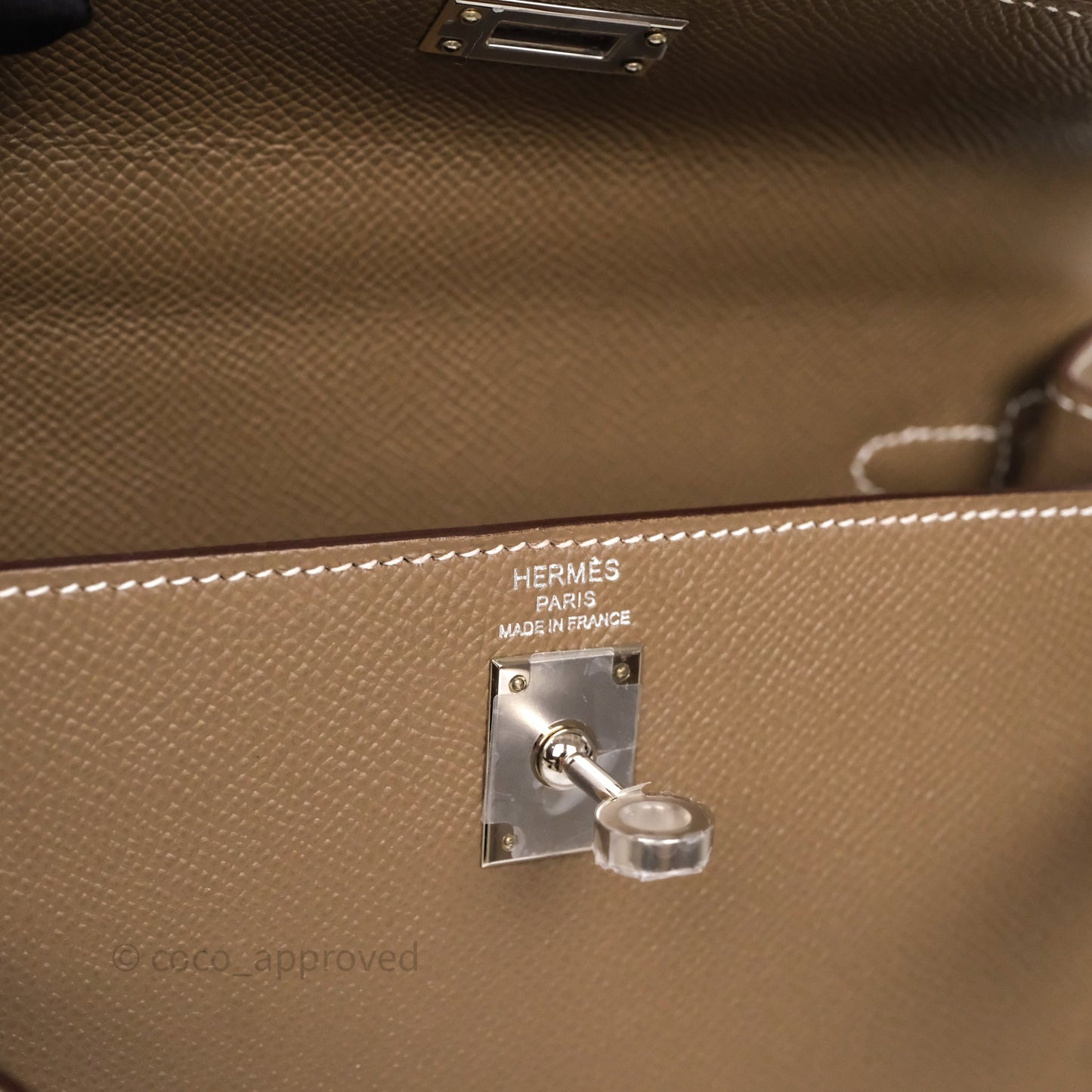 Hermes Kelly 25 Etoupe 18 Palladium Hardware