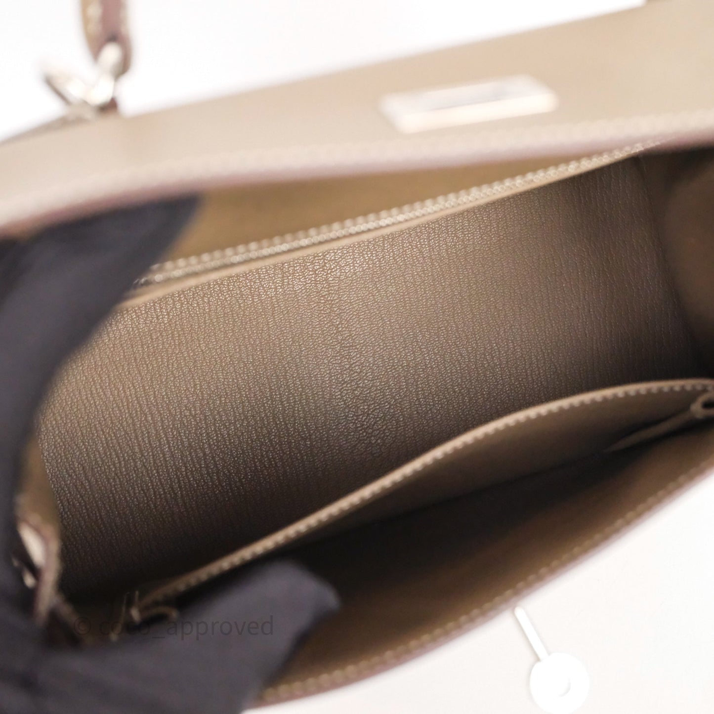 Hermes Kelly 25 Etoupe 18 Palladium Hardware