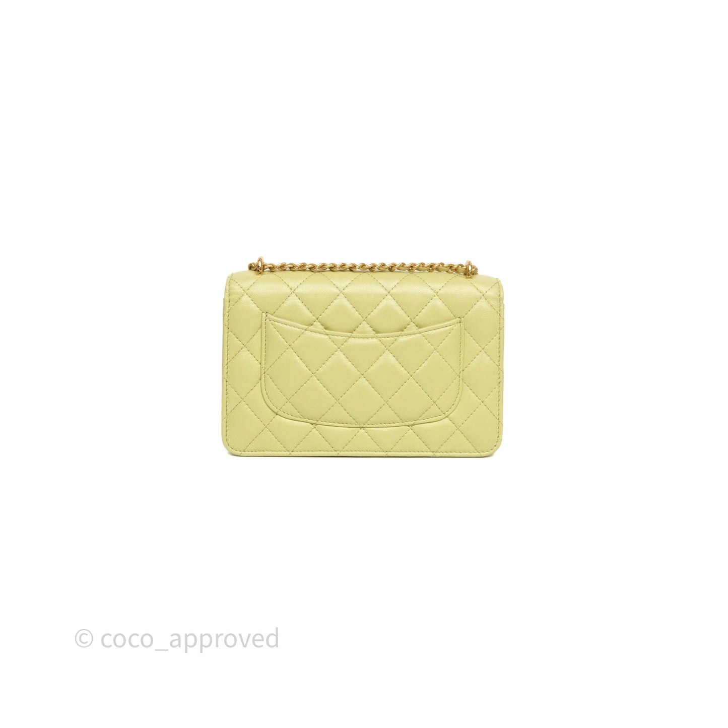 Chanel Double Chain WOC Iridescent Avocado Green Lambskin Aged Gold Hardware 23C