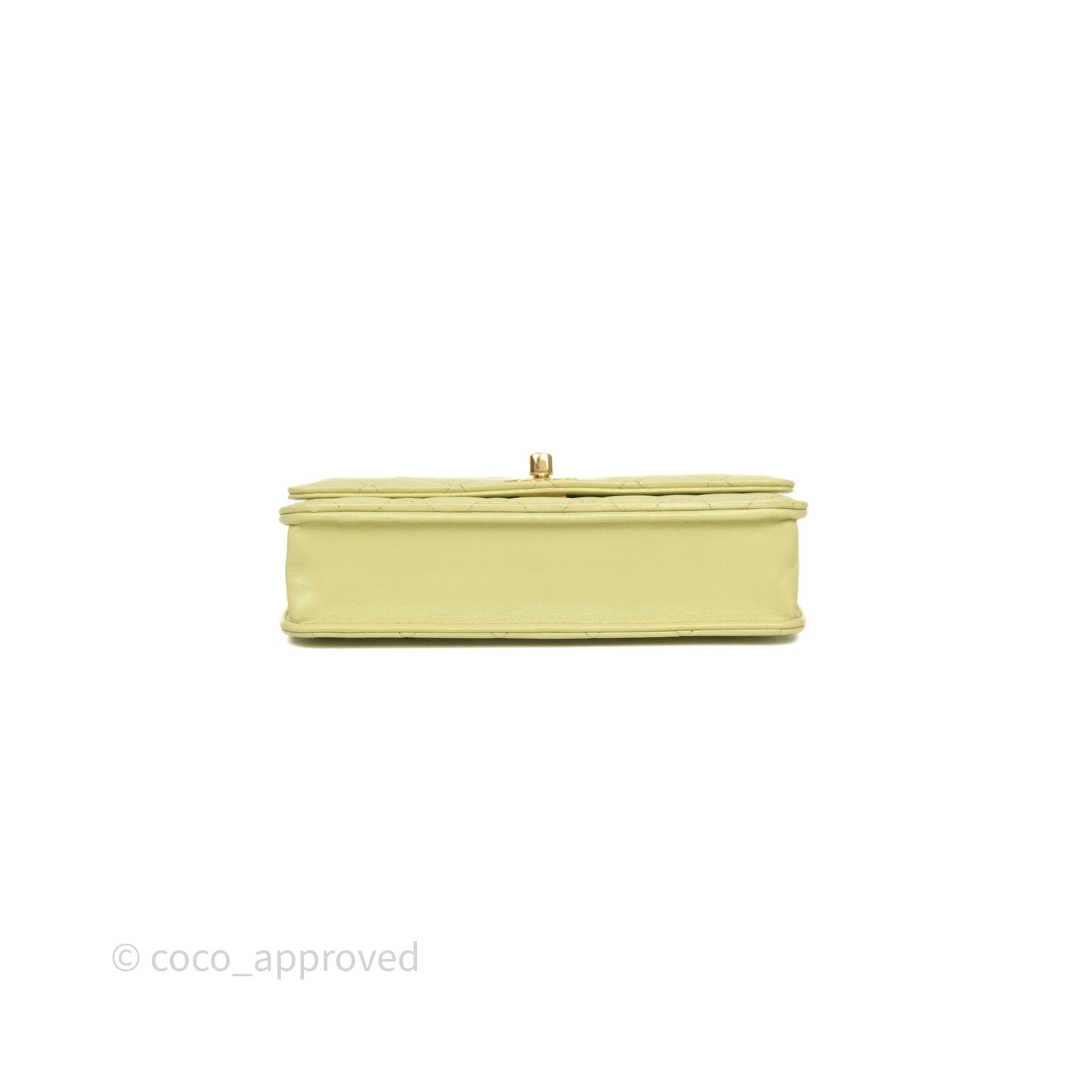 Chanel Double Chain WOC Iridescent Avocado Green Lambskin Aged Gold Hardware 23C