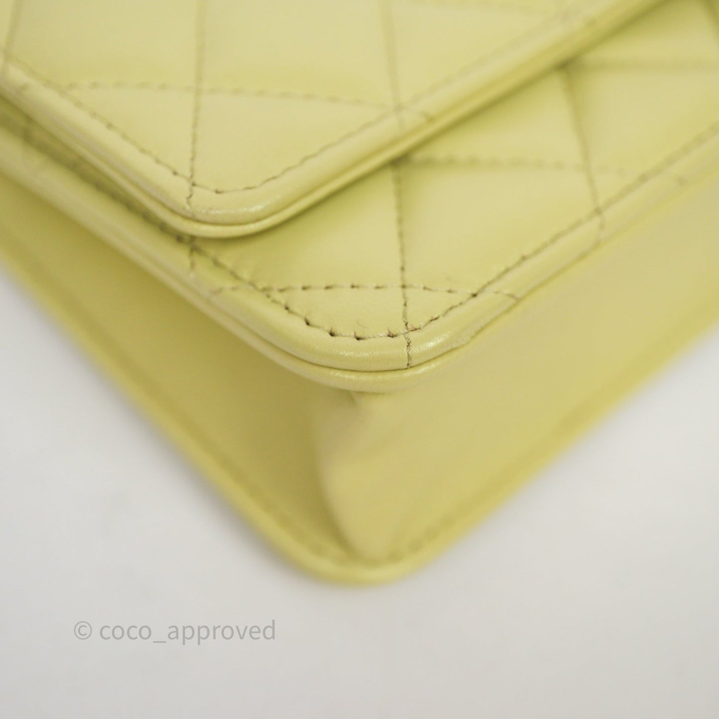Chanel Double Chain WOC Iridescent Avocado Green Lambskin Aged Gold Hardware 23C