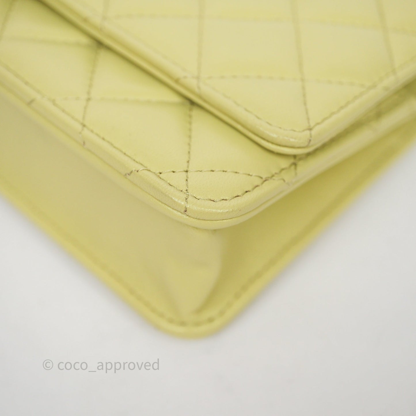 Chanel Double Chain WOC Iridescent Avocado Green Lambskin Aged Gold Hardware 23C