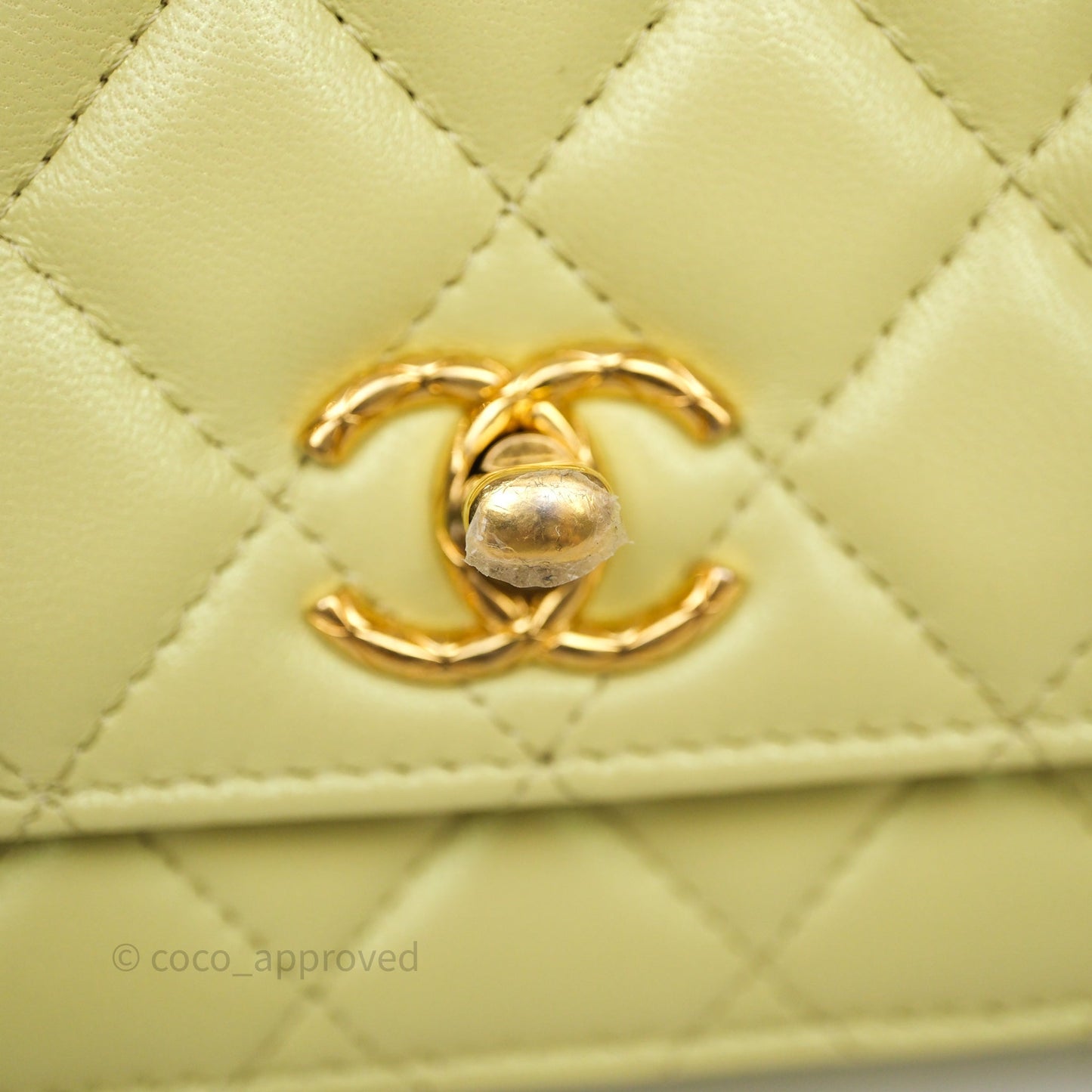 Chanel Double Chain WOC Iridescent Avocado Green Lambskin Aged Gold Hardware 23C