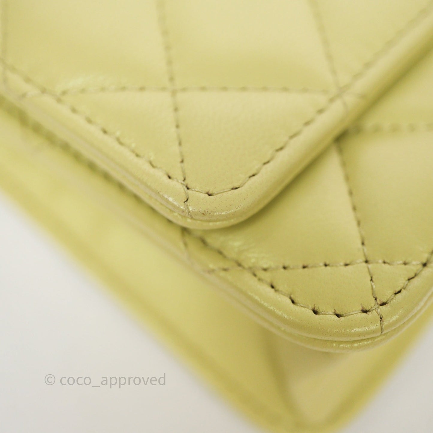 Chanel Double Chain WOC Iridescent Avocado Green Lambskin Aged Gold Hardware 23C
