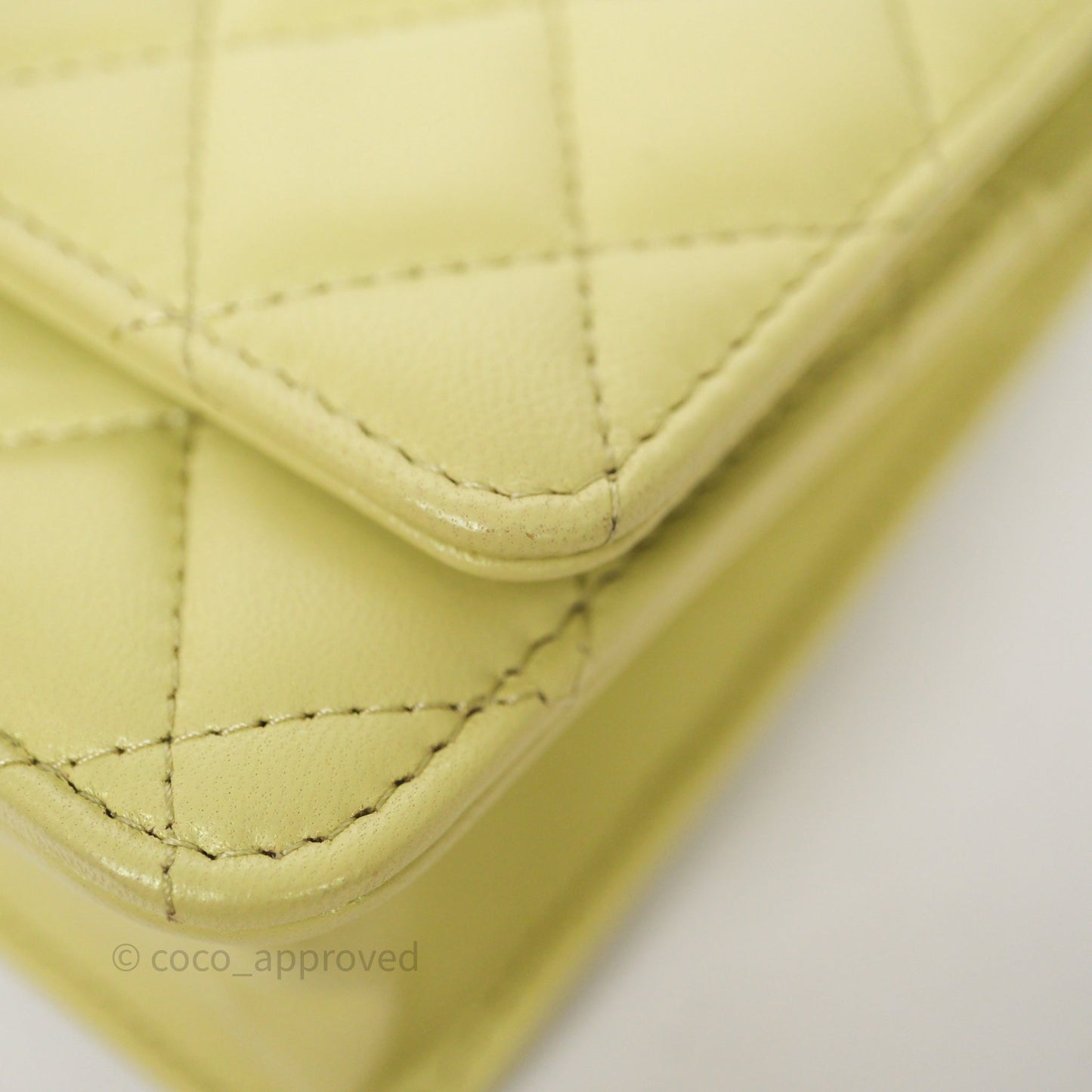 Chanel Double Chain WOC Iridescent Avocado Green Lambskin Aged Gold Hardware 23C