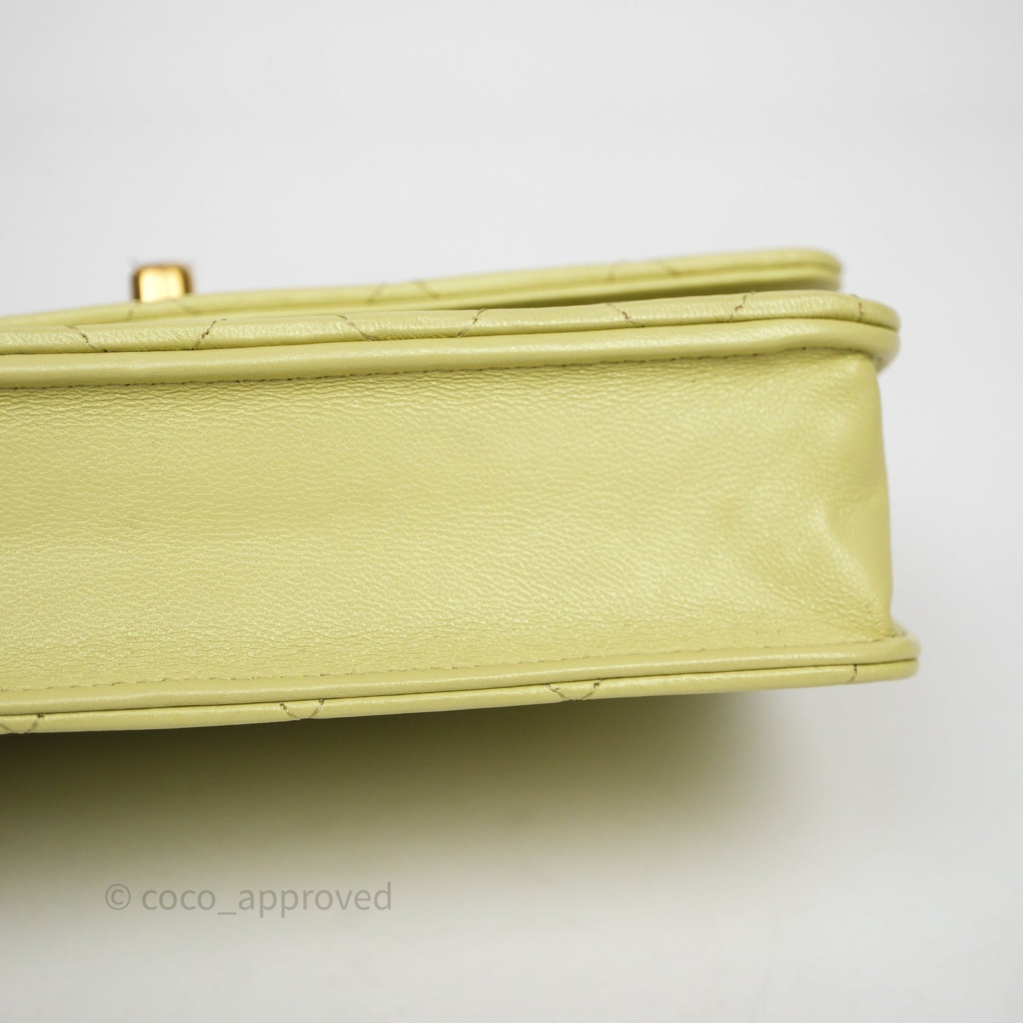 Chanel Double Chain WOC Iridescent Avocado Green Lambskin Aged Gold Hardware 23C