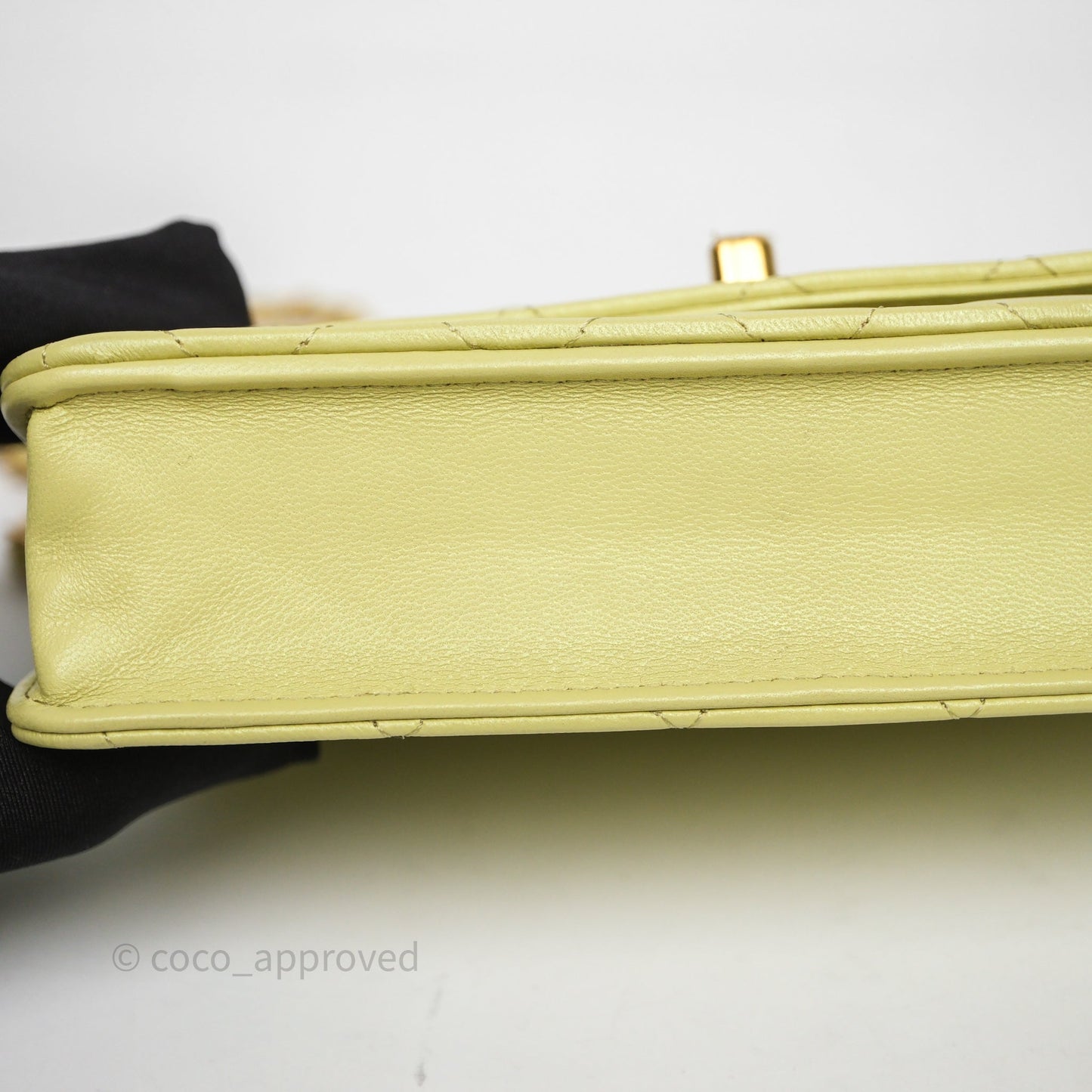 Chanel Double Chain WOC Iridescent Avocado Green Lambskin Aged Gold Hardware 23C