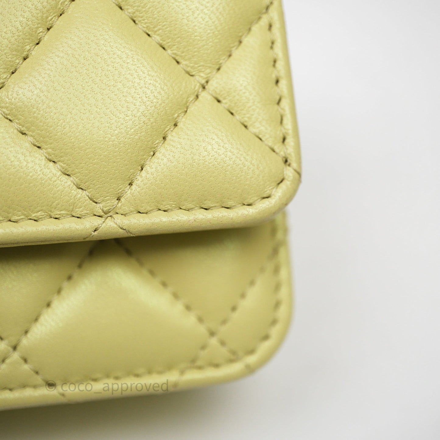 Chanel Double Chain WOC Iridescent Avocado Green Lambskin Aged Gold Hardware 23C
