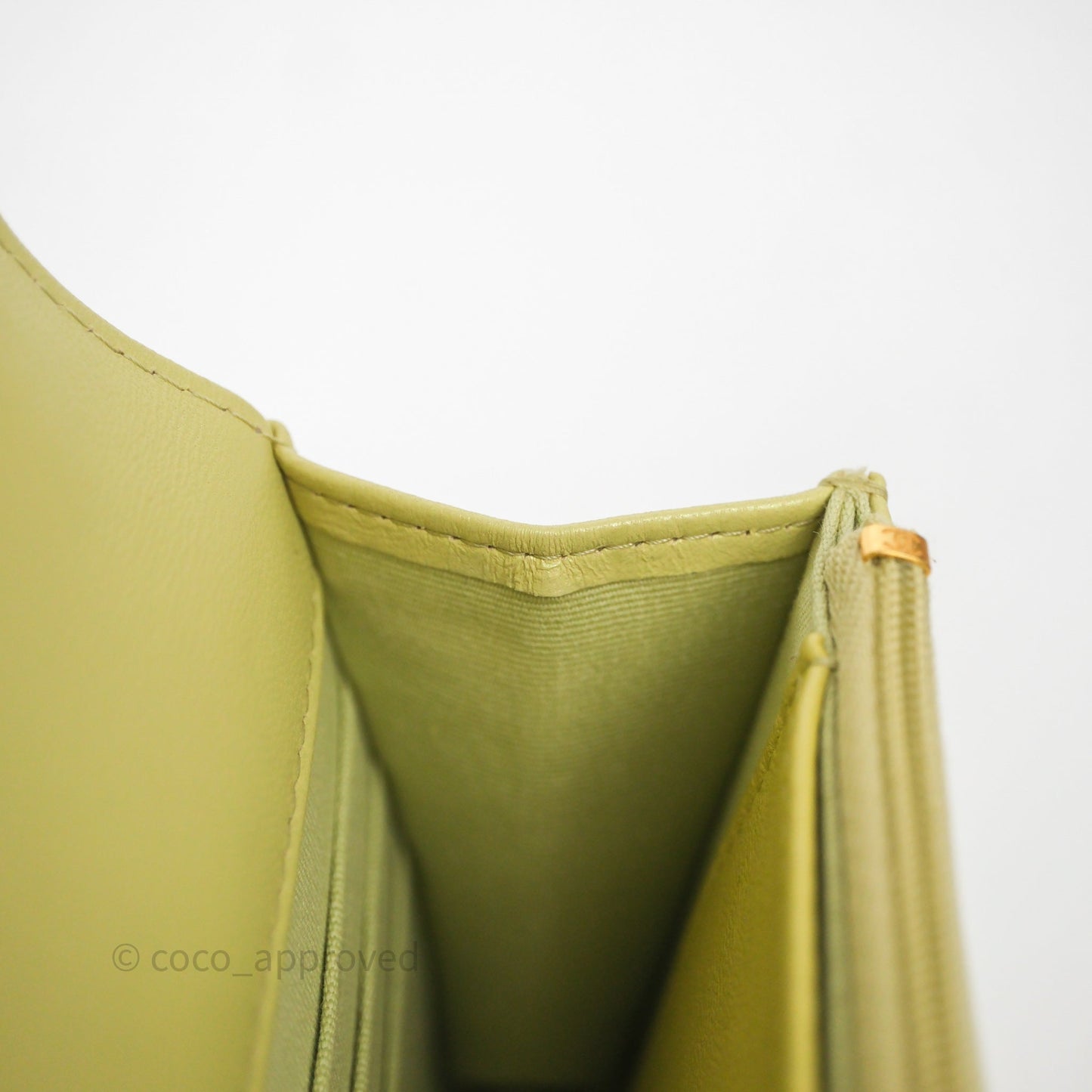 Chanel Double Chain WOC Iridescent Avocado Green Lambskin Aged Gold Hardware 23C