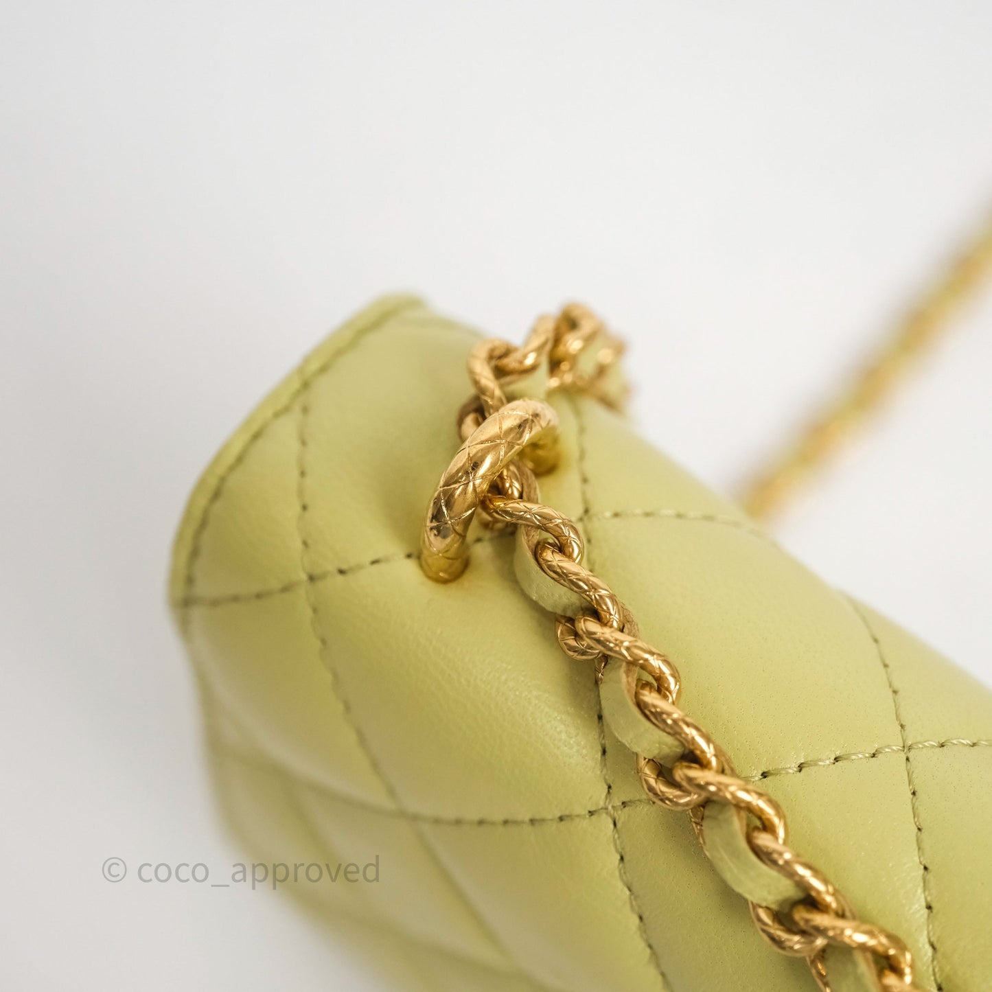 Chanel Double Chain WOC Iridescent Avocado Green Lambskin Aged Gold Hardware 23C