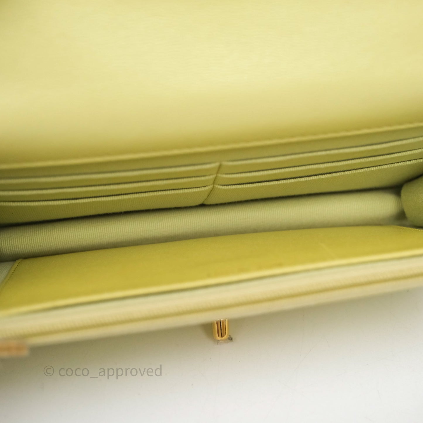 Chanel Double Chain WOC Iridescent Avocado Green Lambskin Aged Gold Hardware 23C